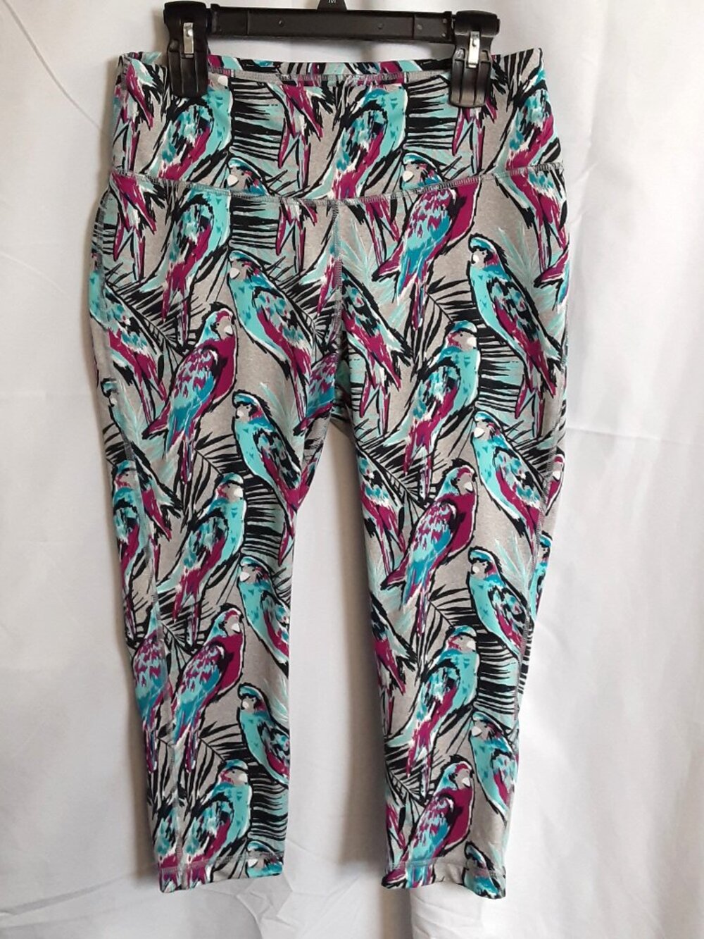 Zelos Curvy Athletic Woman's Leggings Size 1X Parrots Birds Pullon